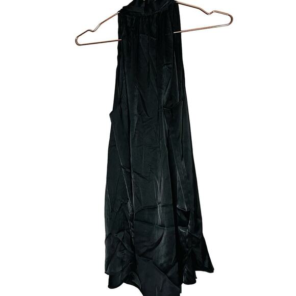 MAISON de PAPILLON Women's Black Remi Silk Halter Scoop Neck Top Size Medium - Picture 3 of 7